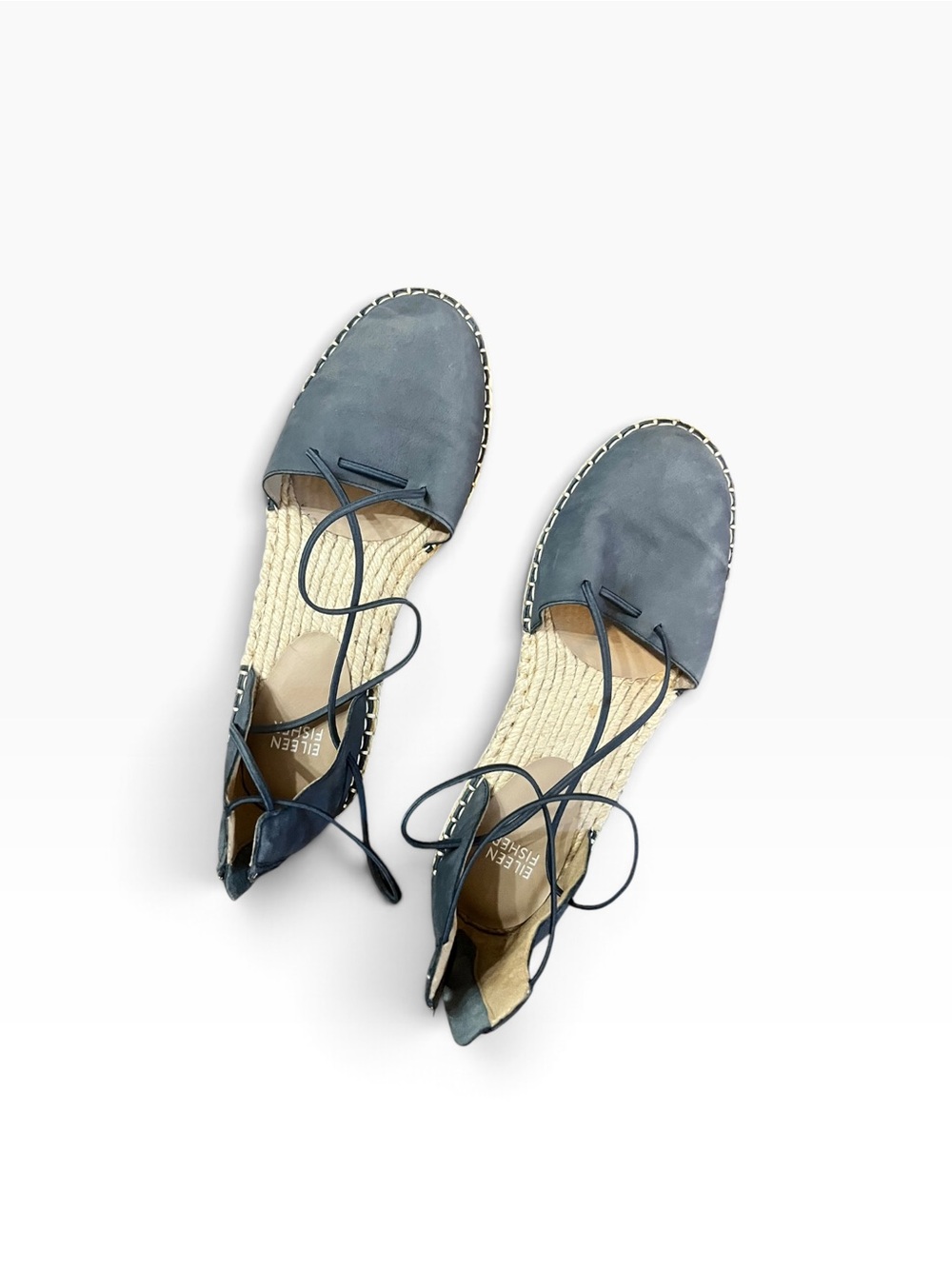 Eileen Fisher Slate Blue Lace-Up Espadrilles